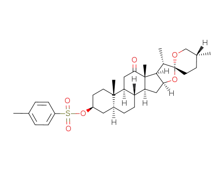 Molecular Structure of 60433-68-3 ((25R)-12-oxo-5α-spirostan-3β-yl tosylate)