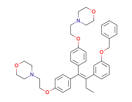 Molecular Structure of 1416136-86-1 (2-[3-(benzyloxy)phenyl]-1,1-bis{4-[2-(morpholin-4-yl)ethoxy]phenyl}-1-butene)