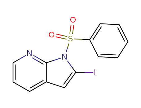Molecular Structure of 282734-63-8 (2-iodo-1-(phenylsulfonyl)-1H-pyrrolo[2,3-b]pyridine)