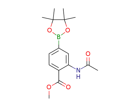 Molecular Structure of 760989-61-5 (Benzoic acid,
2-(acetylamino)-4-(4,4,5,5-tetramethyl-1,3,2-dioxaborolan-2-yl)-, methyl
ester)