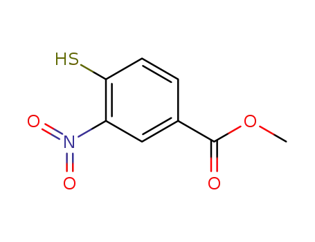 Molecular Structure of 59515-34-3 (Benzoic acid, 4-mercapto-3-nitro-, methyl ester)