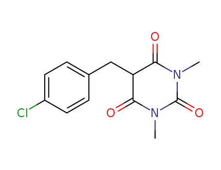 Molecular Structure of 790236-54-3 (2,4,6(1H,3H,5H)-Pyrimidinetrione,
5-[(4-chlorophenyl)methyl]-1,3-dimethyl-)