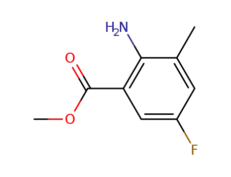 Molecular Structure of 952479-98-0 (BENZOIC ACID, 2-AMINO-5-FLUORO-3-METHYL-, METHYL ESTER)