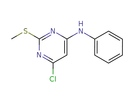 Molecular Structure of 86626-97-3 (4-Pyrimidinamine, 6-chloro-2-(methylthio)-N-phenyl-)