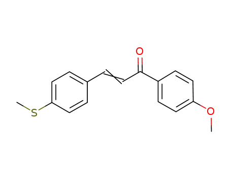Molecular Structure of 121646-02-4 (2-Propen-1-one, 1-(4-methoxyphenyl)-3-[4-(methylthio)phenyl]-)