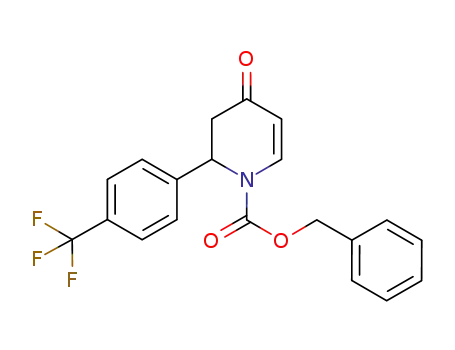 Molecular Structure of 884601-97-2 (1(2H)-Pyridinecarboxylic acid, 3,4-dihydro-4-oxo-2-[4-(trifluoromethyl)phenyl]-, phenylmethyl ester)