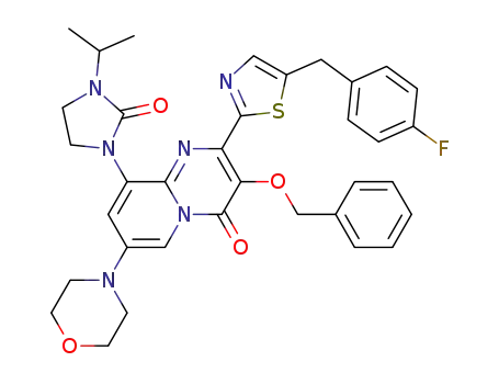 3-benzyloxy-2-[5-(4-fluoro-benzyl)-thiazol-2-yl]-9-(3-isopropyl-2-oxo-imidazolidin-1-yl)-7-morpholin-4-yl-pyrido[1,2-a]pyrimidin-4-one