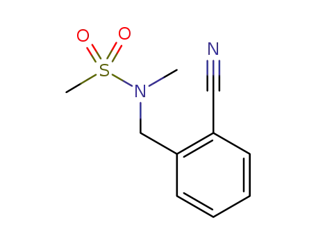 Molecular Structure of 1257706-19-6 (N-(2-cyano-benzyl)-N-methyl-methanesulfonamide)