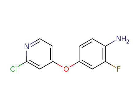 Molecular Structure of 1041861-97-5 (4-(2-chloro-pyridin-4-yloxy)-2-fluorophenylamine)