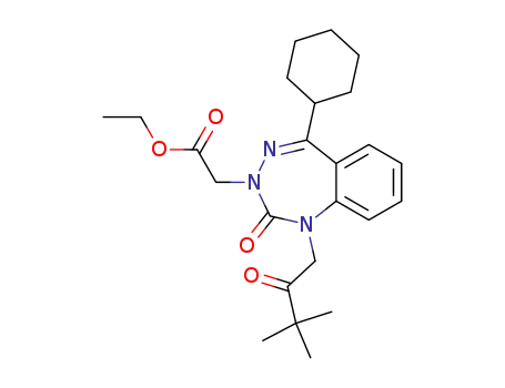 Molecular Structure of 528882-11-3 (3H-1,3,4-Benzotriazepine-3-acetic acid,
5-cyclohexyl-1-(3,3-dimethyl-2-oxobutyl)-1,2-dihydro-2-oxo-, ethyl ester)