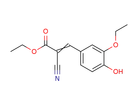 Molecular Structure of 13229-95-3 (2-Propenoic acid, 2-cyano-3-(3-ethoxy-4-hydroxyphenyl)-, ethyl ester)