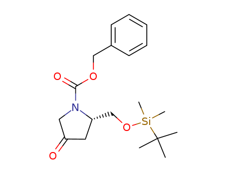 1-Pyrrolidinecarboxylic acid, 2-[[[(1,1-dimethylethyl)dimethylsilyl]oxy]methyl]-4-oxo-, phenylmethyl ester, (2S)-