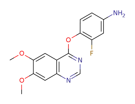 Molecular Structure of 1201939-89-0 (4-[(6,7-dimethoxyquinazolin-4-yl)oxy]-3-fluoroaniline)