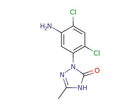 Molecular Structure of 100563-64-2 (3H-1,2,4-Triazol-3-one,
2-(5-amino-2,4-dichlorophenyl)-1,2-dihydro-5-methyl-)