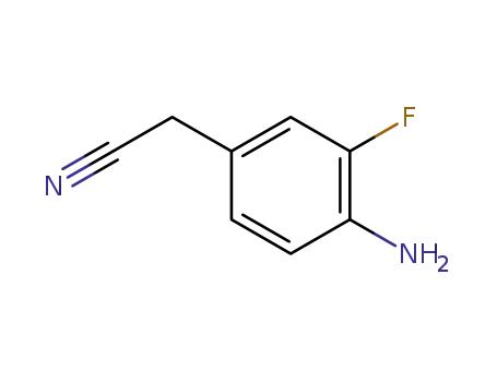 Molecular Structure of 180149-19-3 (Benzeneacetonitrile, 4-amino-3-fluoro- (9CI))