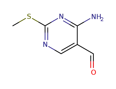 Molecular Structure of 770-31-0 (4-AMINO-2-METHYLTHIO-PYRIMIDINE-5-CARBALDEHYDE)