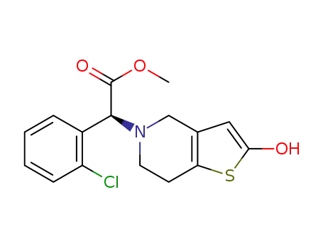 Molecular Structure of 1360591-38-3 ((S)-(2-chlorophenyl)(2-hydroxy-6,7-dihydro-4H-thiophene[3,2-c]pyridin-5-yl)acetic acid methyl ester)