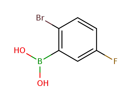 Molecular Structure of 959996-48-6 (2-Bromo-5-fluorobenzeneboronic acid)
