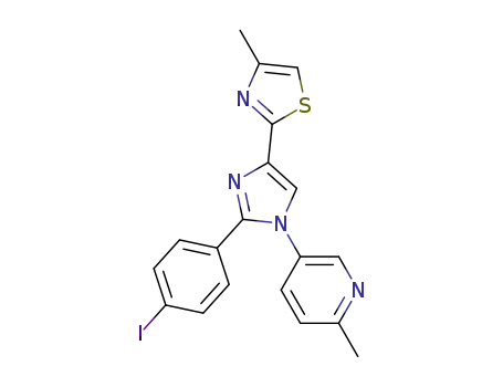 Molecular Structure of 1001014-39-6 (5-(2-(4-iodophenyl)-4-(4-methylthiazol-2-yl)-1H-imidazol-1-yl)-2-methylpyridine)