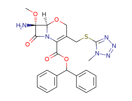 (6R,7R)-7-Amino-7-methoxy-3-[(1-methyl-1H-tetrazol-5-ylthio)methyl]-8-oxo-5-oxa-1-azabicyclo[4.2.0]oct-2-ene-2-carboxylic acid diphenylmethyl ester(66510-99-4)