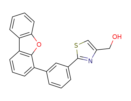 Molecular Structure of 1012315-89-7 ([2-(3-dibenzofuran-4-yl-phenyl)-thiazol-4-yl]methanol)