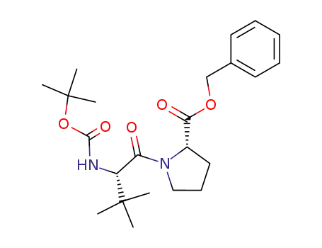 Molecular Structure of 208521-78-2 (L-Proline, N-[(1,1-dimethylethoxy)carbonyl]-3-methyl-L-valyl-,
phenylmethyl ester)