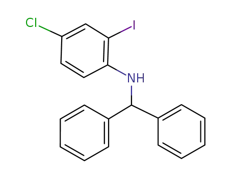 Molecular Structure of 540522-73-4 (Benzenemethanamine, N-(4-chloro-2-iodophenyl)-a-phenyl-)