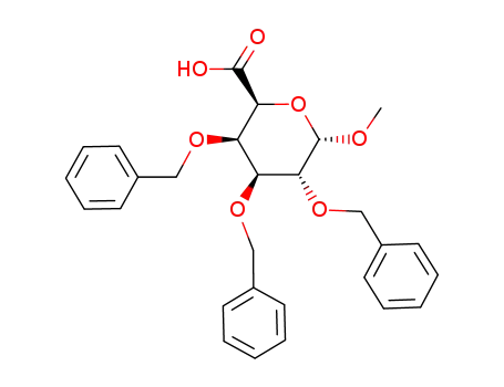 Molecular Structure of 164323-13-1 ((2S,3R,4S,5R,6S)-3,4,5-tris(benzyloxy)-6-methoxytetrahydro-2H-pyran-2-carboxylic acid)