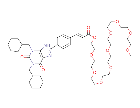 (E)-4-(1,3-Bis(cyclohexylmethyl)-1,2,3,6-tetrahydro-2.6-dioxo-9H-purin-8-yl)cinnamic Acid Nonaethylene Glycol Monomethyl Ether Ester