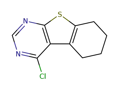 Molecular Structure of 40493-18-3 (4-CHLORO-5,6,7,8-TETRAHYDROBENZO[4,5]THIENO[2,3-D]PYRIMIDINE)