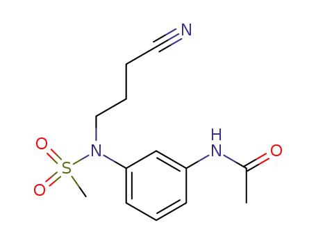Molecular Structure of 936920-11-5 (N-{3-[(3-cyano-propyl)-methanesulfonyl-amino]-phenyl}-acetamide)