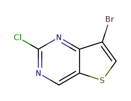 Molecular Structure of 1152475-42-7 (7-Bromo-2-chlorothieno[3,2-d]pyrimidine)