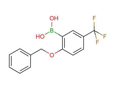 Molecular Structure of 612833-41-7 (2-(BENZYLOXY)-5-(TRIFLUOROMETHYL)PHENYLBORONIC ACID)