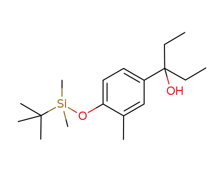 Molecular Structure of 633337-85-6 (3'-[4-(t-butyldimethylsilyloxy)-3-methylphenyl]pentan-3-ol)