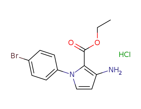 Molecular Structure of 1272673-95-6 (ethyl 3-amino-1-(4-bromophenyl)-1H-pyrrole-2-carboxylate hydrochloride)