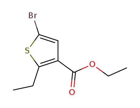 Molecular Structure of 1150222-64-2 (ethyl 5-bromo-2-ethylthiophene-3-carboxylate)