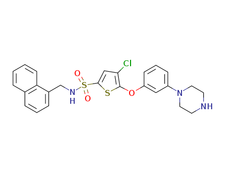 4-Chloro-N-(naphthalen-1-ylmethyl)-5-(3-(piperazin-1-yl)phenoxy)thiophene-2-sulfonamide(1261576-81-1)