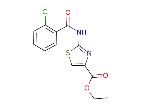 Molecular Structure of 324538-40-1 (ethyl 2-(2-chlorobenzoyl)amino-1,3-thiazole-4-carboxylate)