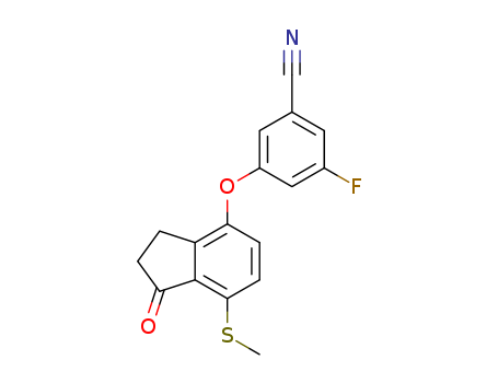 1672665-69-8,3-fluoro-5-((7-(methylthio)-1-oxo-2,3-dihydro-1H-inden-4-yl)oxy)benzonitrile,