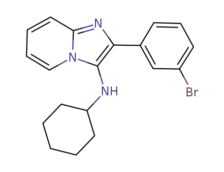 Molecular Structure of 1152035-02-3 (2-(3-bromophenyl)-N-cyclohexylimidazolo[1,2-a]pyridin-3-amine)