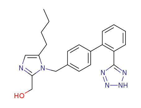 Molecular Structure of 155091-74-0 (1H-Imidazole-2-methanol,
5-butyl-1-[[2'-(1H-tetrazol-5-yl)[1,1'-biphenyl]-4-yl]methyl]-)