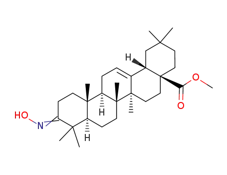 Molecular Structure of 35137-30-5 (3-hydroxyimino-olean-12-en-28-oic acid methyl ester)