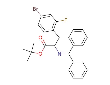 Molecular Structure of 1040528-76-4 (tert-butyl 3-(4-bromo-2-fluorophenyl)-2-((diphenylmethylene)amino)propanoate)
