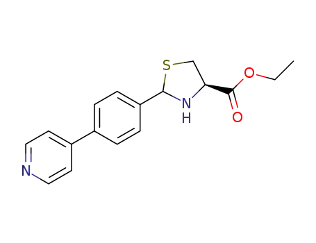 Molecular Structure of 1263098-05-0 ((R,S)-ethyl-2-(4-(pyridin-4-yl)-phenyl)-thiazolidine-4-(R)-carboxylate)