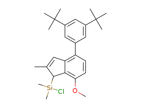 Molecular Structure of 1417537-03-1 (chloro [4-(3,5-di-tert-butylphenyl)-7-methoxy-2-methyl-1H-inden-1-yl]dimethylsilane)