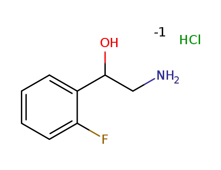 Molecular Structure of 849928-38-7 (2-AMINO-1-(2-FLUORO-PHENYL)-ETHANOL HCL)