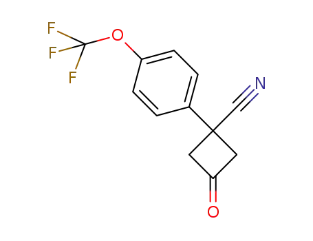 Molecular Structure of 1432048-72-0 (3-oxo-1-[4-(trifluoromethoxy)phenyl]cyclobutanecarbonitrile)