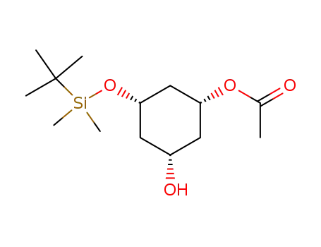 Molecular Structure of 327189-67-3 ((1R,3S,5S)-1-acetoxy-3-hydroxy-5-(tert-butyldimethylsilanyloxy)-cyclohexane)