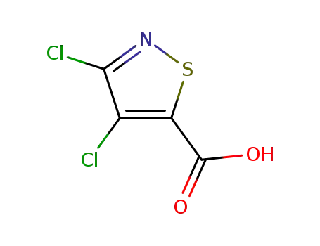 Molecular Structure of 18480-53-0 (3,4-DICHLOROISOTHIAZOLE-5-CARBOXYLIC ACID)