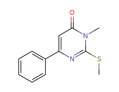 Molecular Structure of 74303-68-7 (4(3H)-Pyrimidinone, 3-methyl-2-(methylthio)-6-phenyl-)
